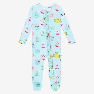 Posh Peanut Ruffled Zipper Footie - Donuts 18-24 months
